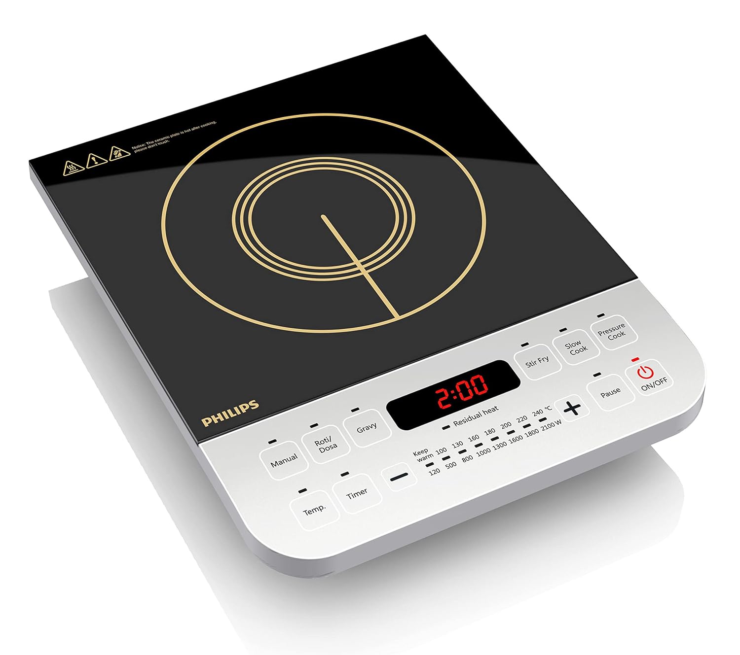 PHILIPS 2100 W Induction Cooktop Push Button (Black, HD4928/01)