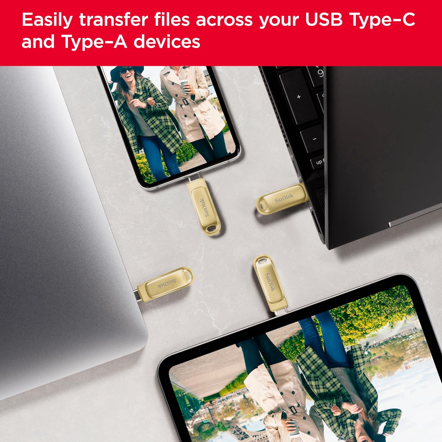 SANDISK Ultra Dual Drive Luxe Type-C 512GB, OTG, Upto 400MB/s, Pendrive, Silver, 5Y Warranty (SDDDC4-512G-I35) - Slide 5