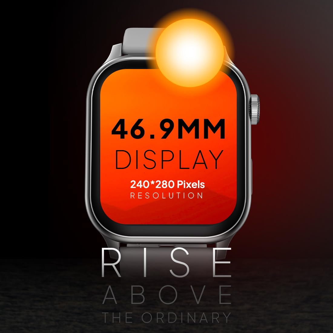 Fire‑Boltt Rise Smart Watch 1.85″ HD Display with Bluetooth Calling, AI Voice Assistant, Rotating Crown, SpO2 &amp; Heart Rate Monitor, 120+ Sports Modes,IP67 Waterproof Smart Watch for Men &amp; Women - Grey - Slide 3