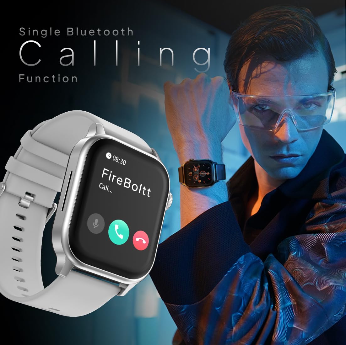 Fire‑Boltt Rise Smart Watch 1.85″ HD Display with Bluetooth Calling, AI Voice Assistant, Rotating Crown, SpO2 &amp; Heart Rate Monitor, 120+ Sports Modes,IP67 Waterproof Smart Watch for Men &amp; Women - Grey - Slide 4
