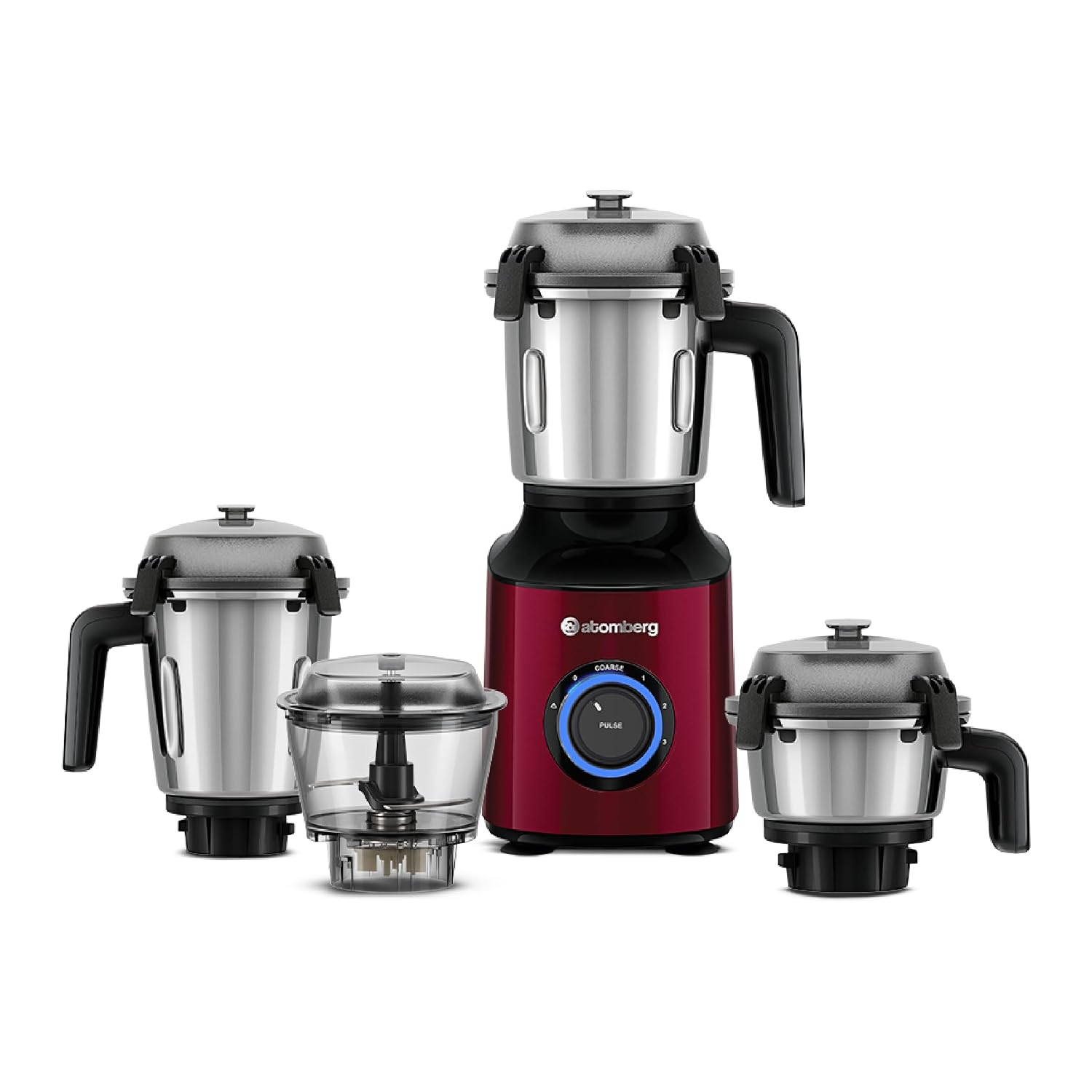 Atomberg Zenova Special Edition Mixer Grinder | Unique Coarse Mode for Silbatta-like Texture | Intelligent BLDC Motor | Safety Features | 4 Jars including Chopper | Heirloom Copper - Red Wine
