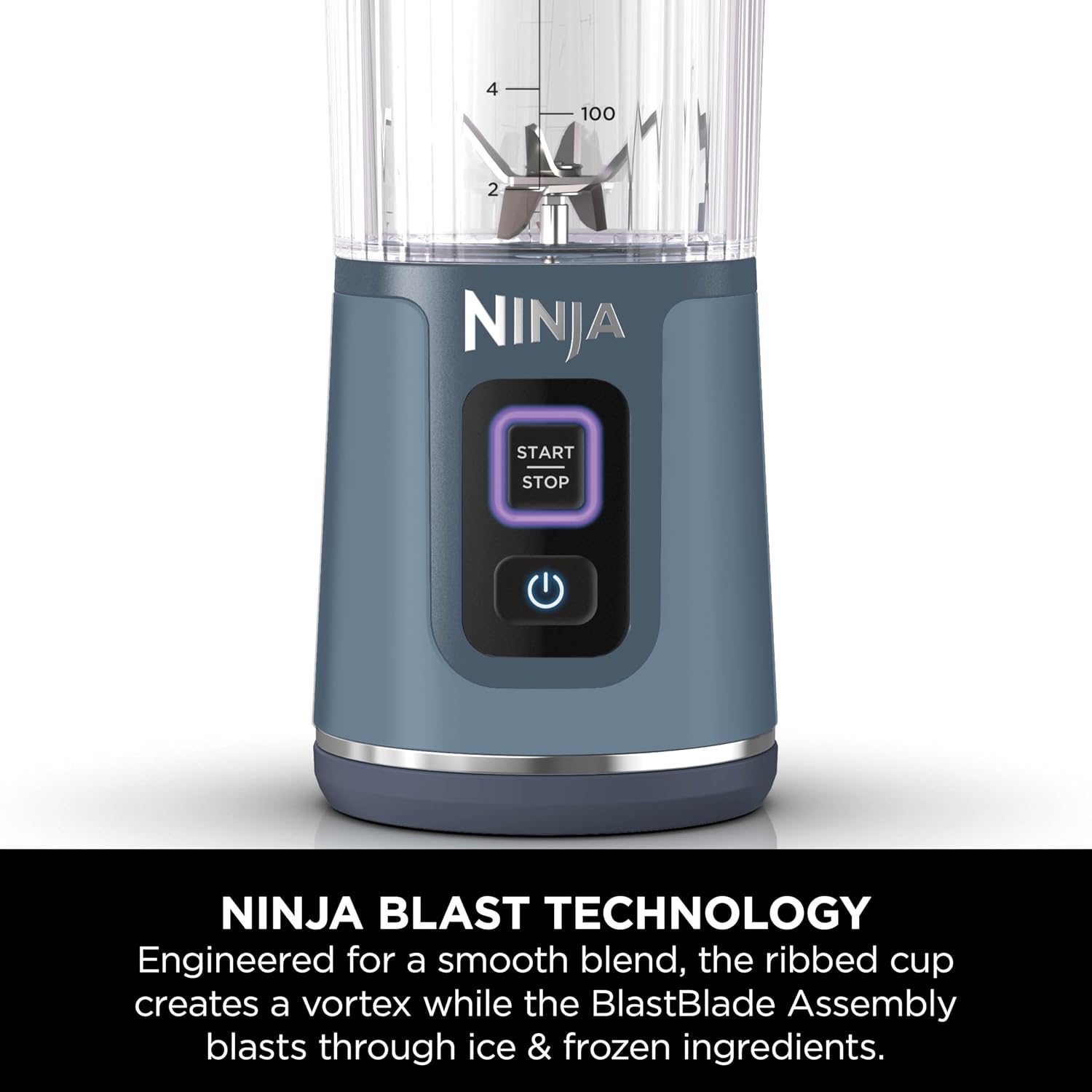 Ninja Blast Portable Cordless Blender (BC151INNV) – 530ml | USB-C Rechargeable | Crushes Ice &amp; Frozen Fruit | BPA Free, Leak-Proof Travel Lid Denim Blue - Slide 5