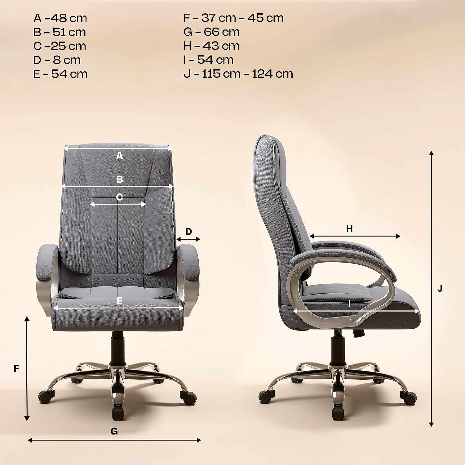 GREEN SOUL Kiev Orthopedic Office Chair | Ergonomic Design with Rocking Function Fabric Office Executive Chair (Grey, DIY(Do-It-Yourself)) - Slide 2