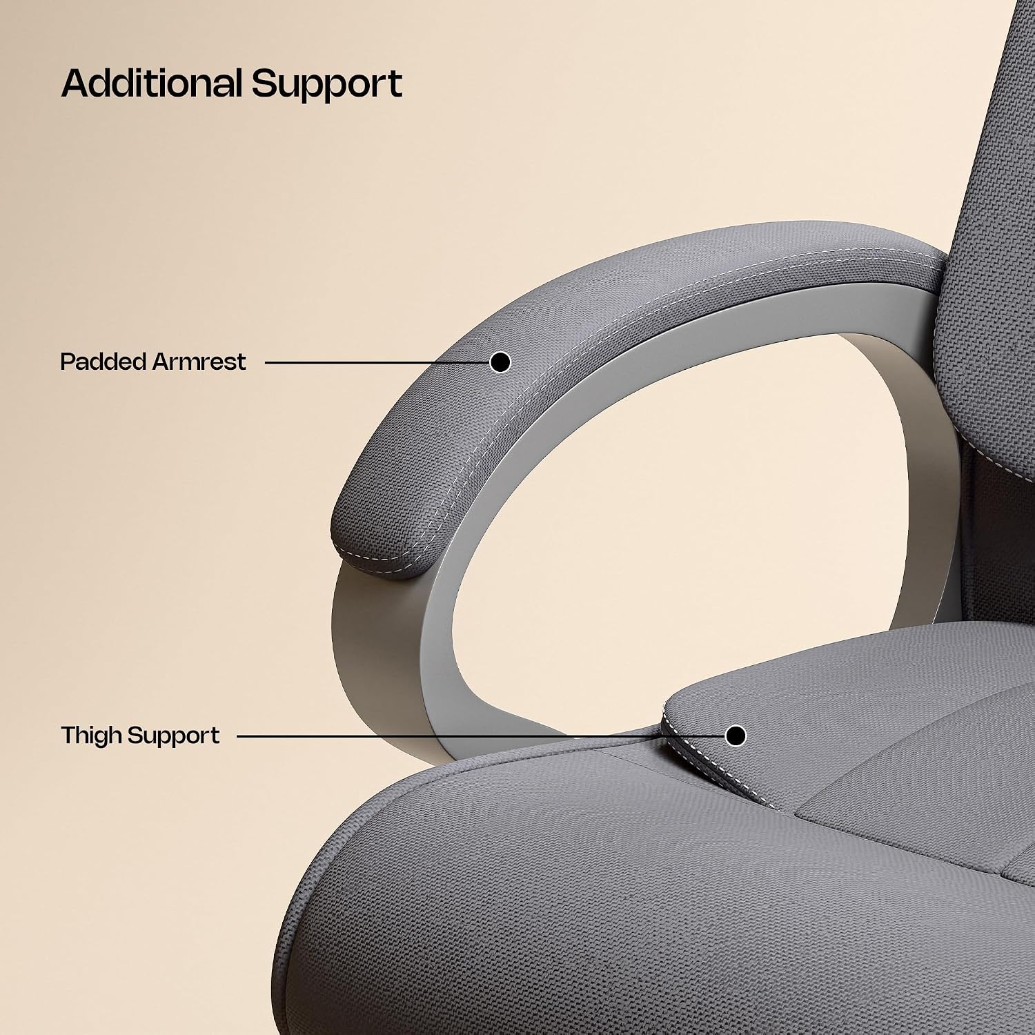 GREEN SOUL Kiev Orthopedic Office Chair | Ergonomic Design with Rocking Function Fabric Office Executive Chair (Grey, DIY(Do-It-Yourself)) - Slide 5
