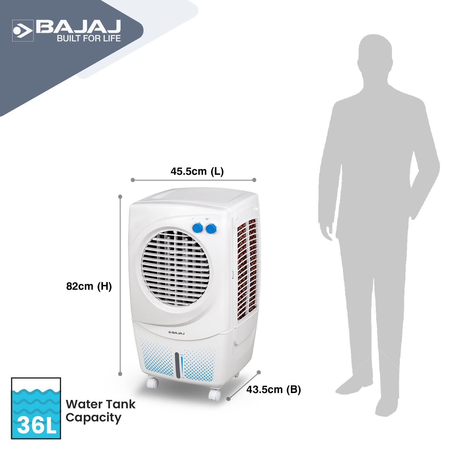 BAJAJ 36 L Room/Personal Air Cooler (White, PX97 TORQUE NEW) - Slide 3