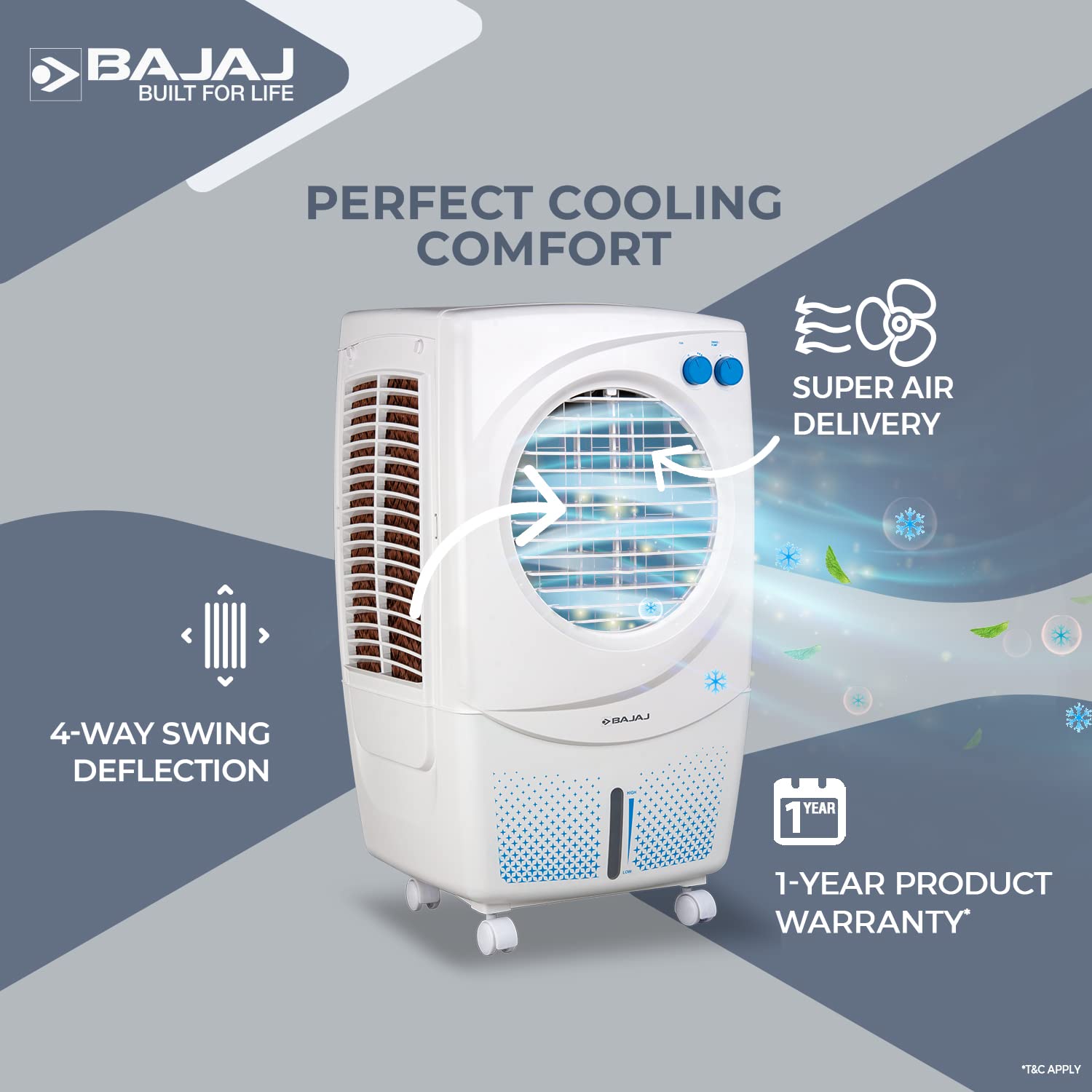 BAJAJ 36 L Room/Personal Air Cooler (White, PX97 TORQUE NEW) - Slide 5