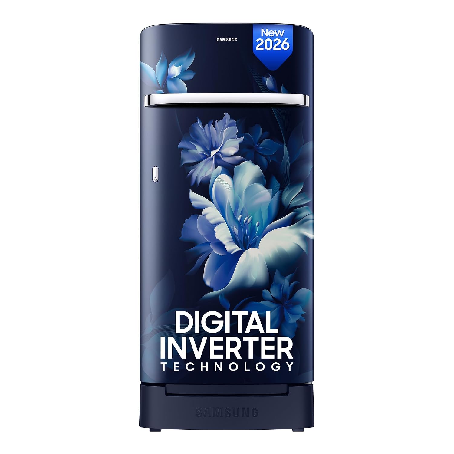 Samsung 189 L Direct Cool Single Door 5 Star Refrigerator with Base Drawer (Midnight Blossom Blue, RR21H2H25UZ/HL)